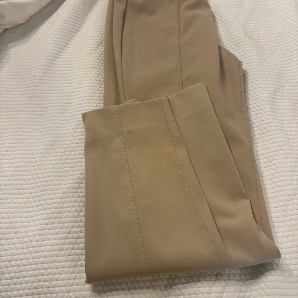 Ecru Tan Straight Leg Pants